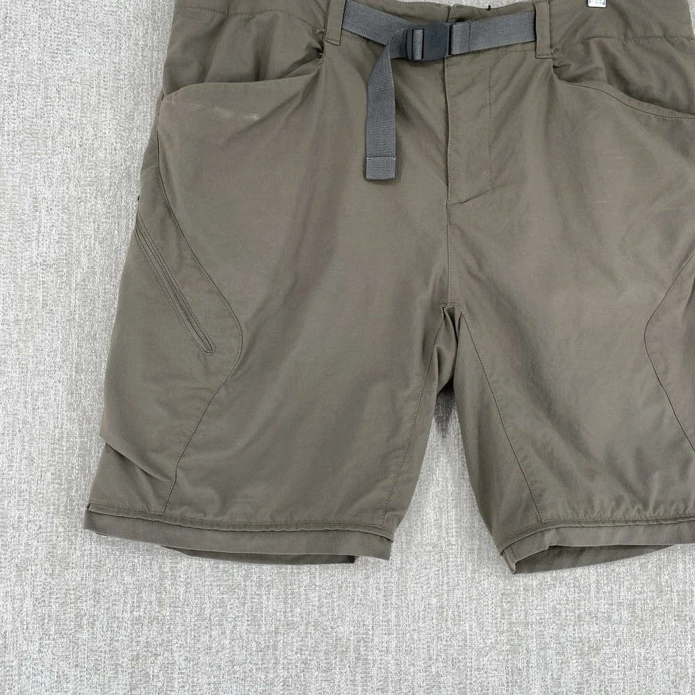 The North Face Paramount Trail Shorts Men 36 Brown Hiking Belted Cargo Pockets